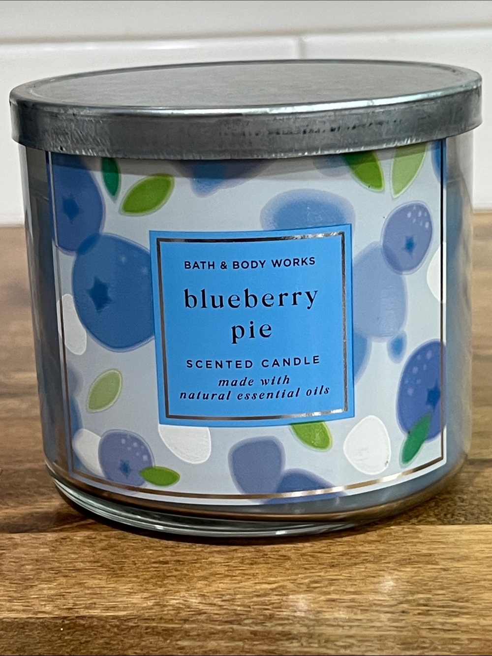 Bath & Body Works Blueberry Pie Scented Candle - Blue & Green
